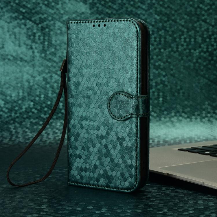 Funda de cuero con textura de puntos de panal para Samsung Galaxy S25 FE 5G (verde)