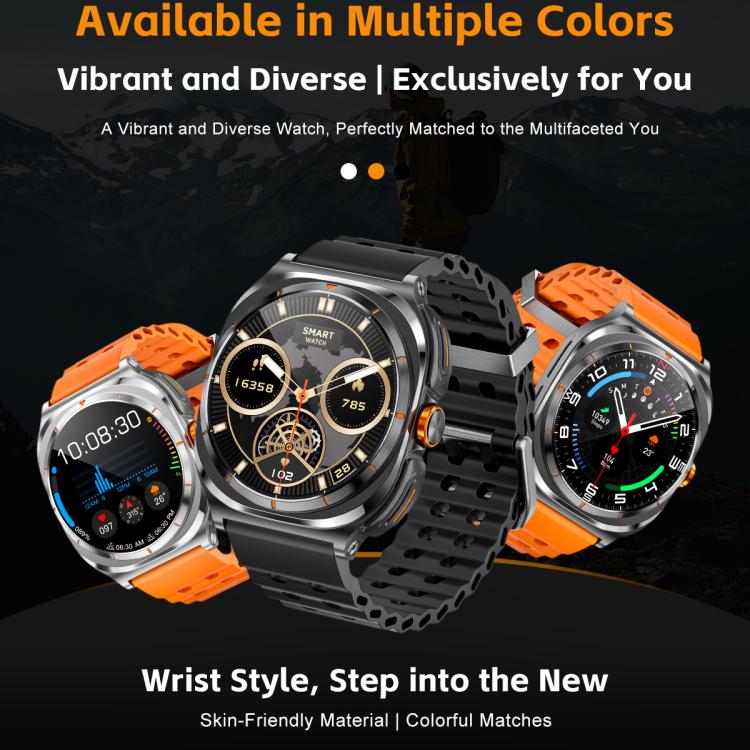 Reloj Inteligente Gt9/8 con Auriculares Bluetooth 2 en 1, Pantalla 1,53 Pulgadas, Resistente al Agua IP67, Monitor de Oxígeno (Negro y Naranja)