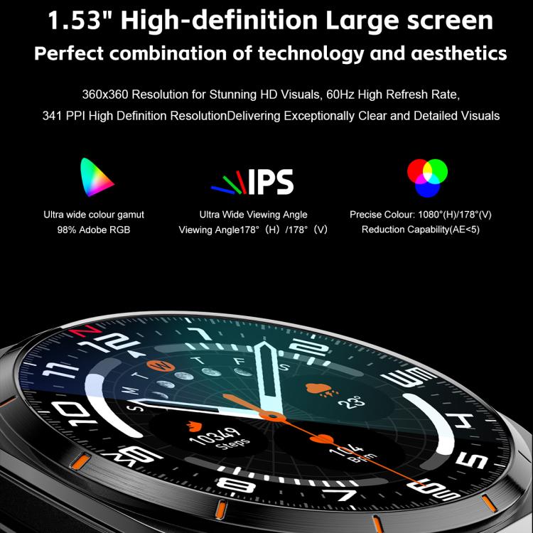 Reloj Inteligente Gt9/8 con Auriculares Bluetooth 2 en 1, Pantalla 1,53 Pulgadas, Resistente al Agua IP67, Monitor de Oxígeno (Negro y Naranja)