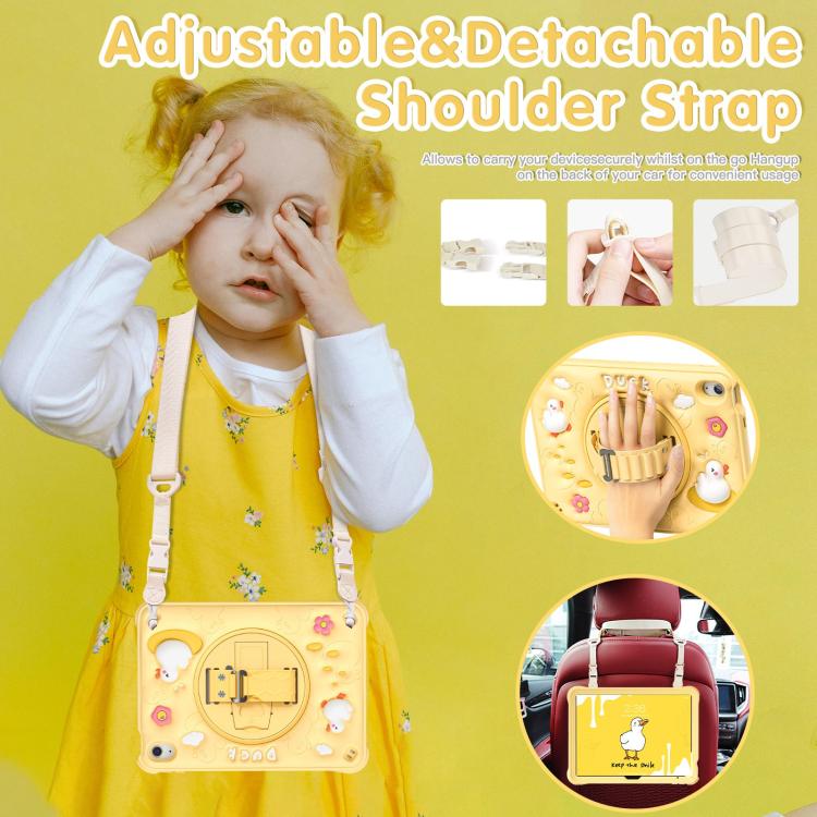 Funda Híbrida Silicona Soporte Giratorio para iPad 10.ª Generación (2022) 10,9 Pulgadas (Amarillo)