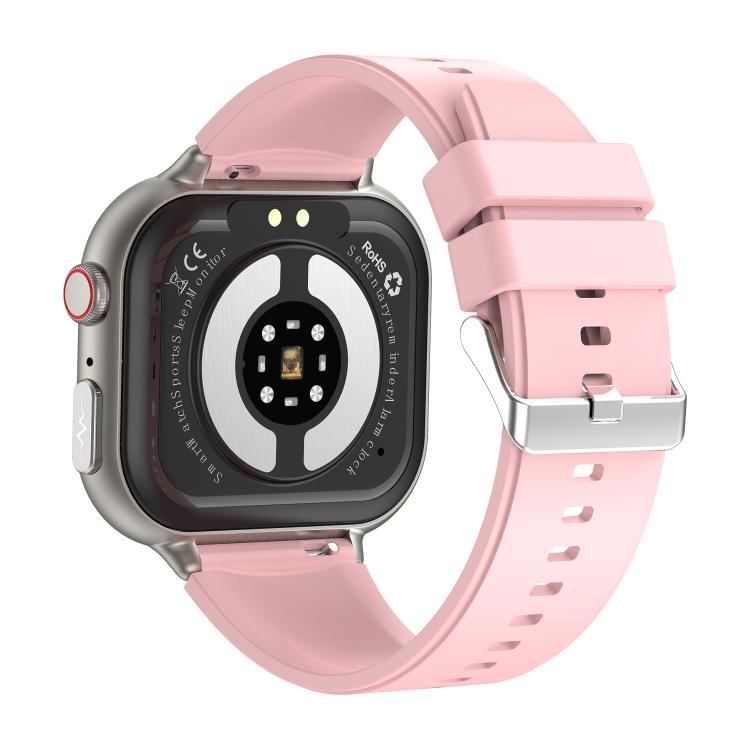 Reloj Inteligente Tk17 con Correa de Silicona y Pantalla Horizontal 1,91 Pulgadas (Rosa)