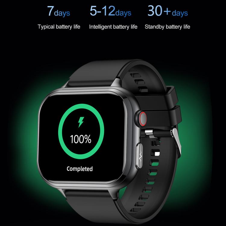 Reloj Inteligente Tk17 con Correa de Silicona y Pantalla Horizontal 1,91" Compatible con ECG (Gris)