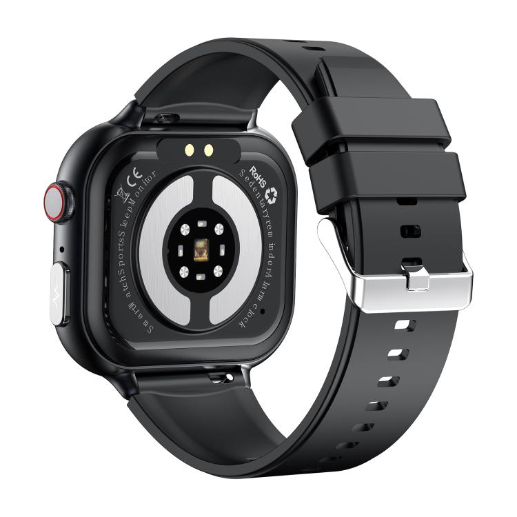 Reloj Inteligente Tk17 con Correa de Cuero y Pantalla Horizontal 1,91" (Negro)
