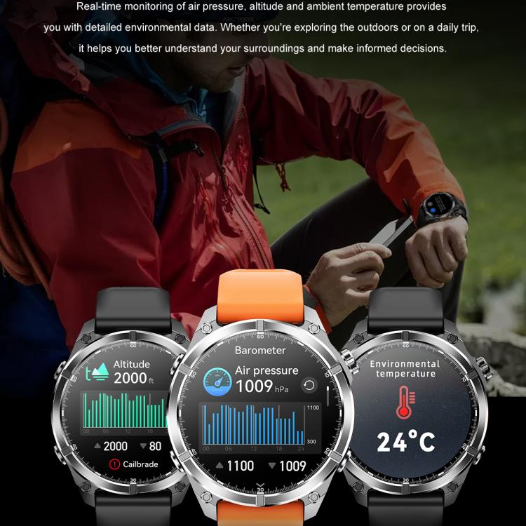 Reloj Inteligente Deportivo HD300 con Pantalla Amoled 1,43" y Correa de Silicona (Negro)