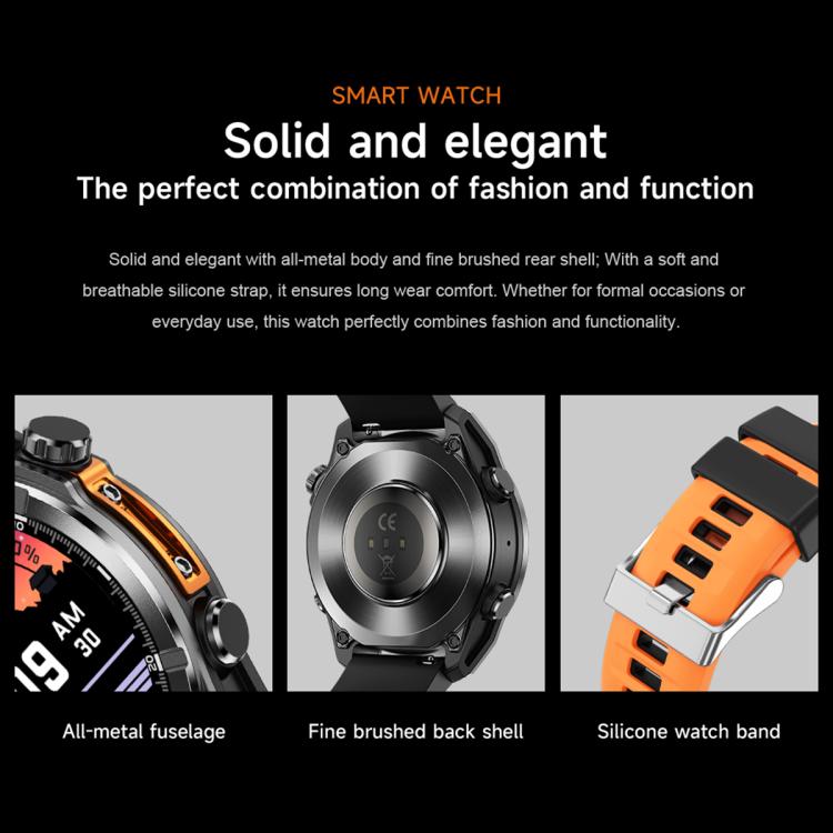 Reloj Inteligente Deportivo HD300 con Pantalla Amoled 1,43" y Correa de Silicona (Negro)