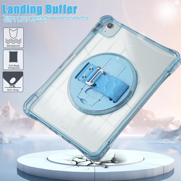 Funda híbrida TPU para iPad Air 11 (2025/2024) y Pro 11 (2022) con soporte giratorio (Azul Claro)