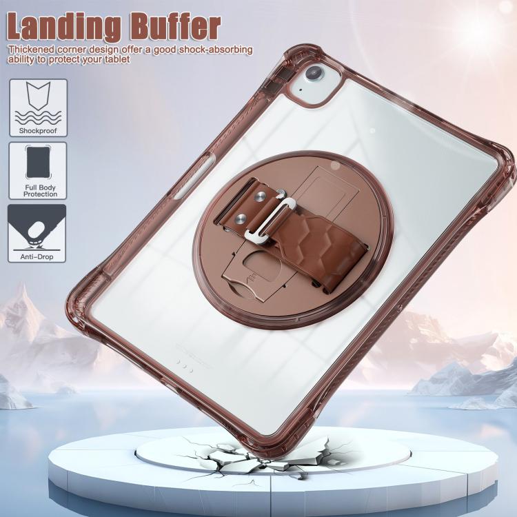 Funda híbrida TPU para iPad Air 11 (2025/2024) y Pro 11 (2022) con soporte giratorio y agarre (Chocolate)