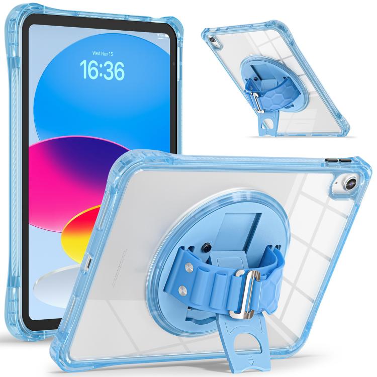 Funda Híbrida TPU para Tableta iPad 10.ª Generación 10.9 con Soporte Giratorio (Azul Claro)
