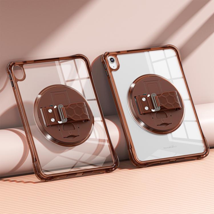 Funda híbrida TPU para tableta iPad 10.ª generación 10.9 soporte giratorio (Chocolate)