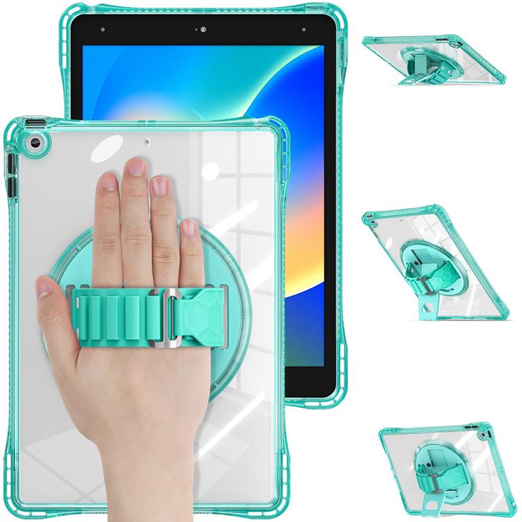 Funda híbrida TPU Transparente con Soporte Giratorio para iPad 10.2 (2021/2020/2019) (Verde Claro)