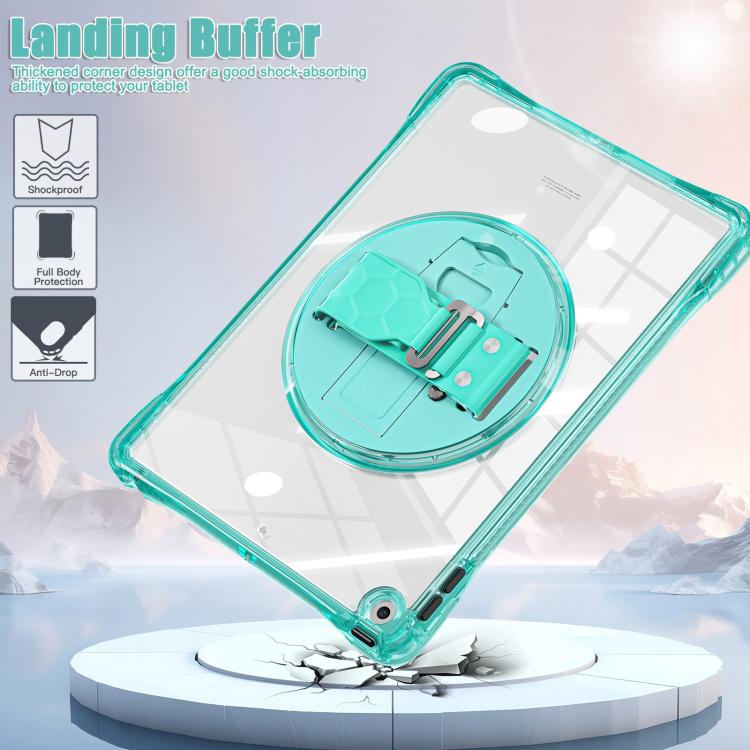 Funda híbrida TPU Transparente con Soporte Giratorio para iPad 10.2 (2021/2020/2019) (Verde Claro)