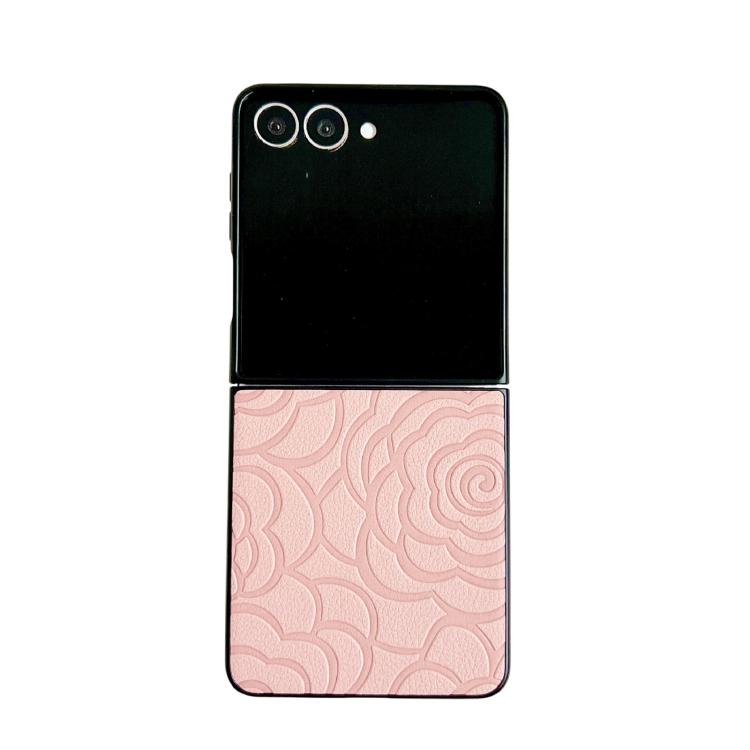 Funda protectora con estampado de camelia para Samsung Galaxy Z Flip7 5G (rosa)
