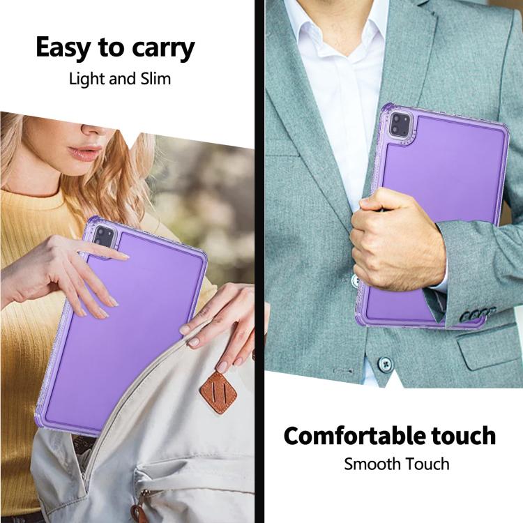 Funda Híbrida TPU y PC 3 en 1 para iPad Air 13 (2024) y Pro 12.9 (2022) (Morada)