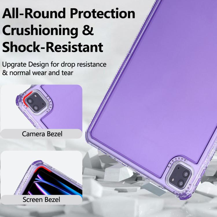 Funda Híbrida TPU y PC 3 en 1 para iPad Air 13 (2024) y Pro 12.9 (2022) (Morada)