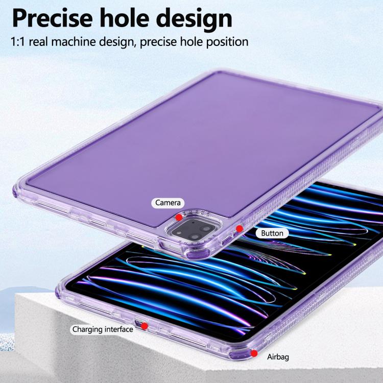 Funda Híbrida TPU y PC 3 en 1 para iPad Air 13 (2024) y Pro 12.9 (2022) (Morada)