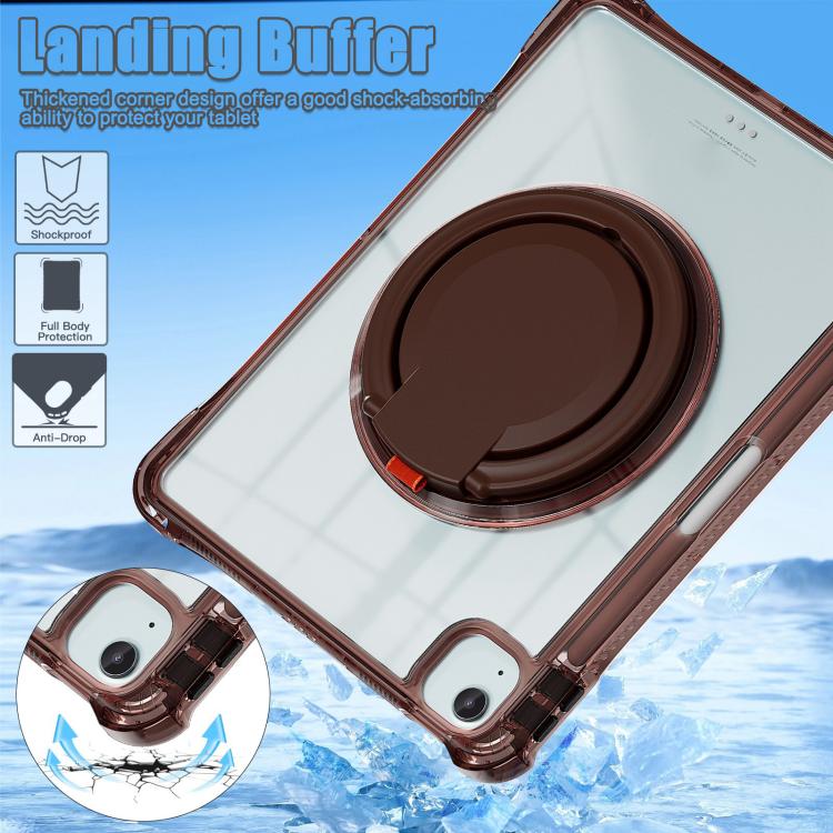 Funda Híbrida TPU para iPad Air 13 (2024/2025) con Asa Giratoria y Anillo (Chocolate)