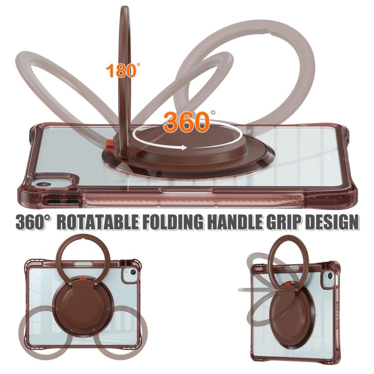 Funda Híbrida TPU para iPad Air 13 (2024/2025) con Asa Giratoria y Anillo (Chocolate)