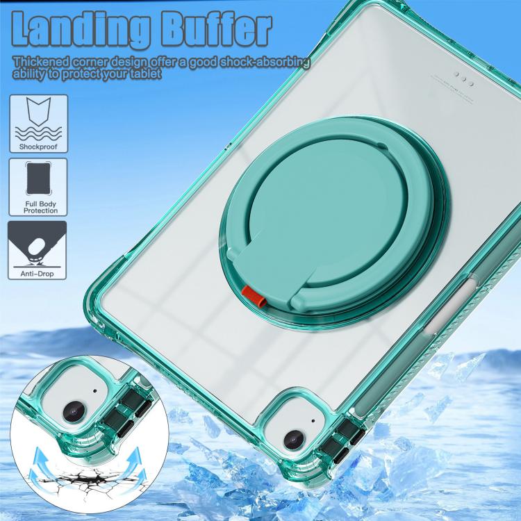 Funda Híbrida TPU para iPad Air 11 (2025/2024) y Pro 11 (2022) con Asa Giratoria (Verde Claro)