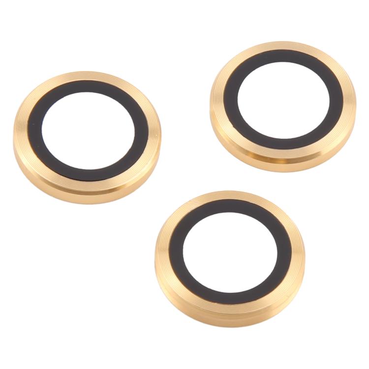 Cubierta de Cámara Trasera + Protector de Lente + Vidrio Templado 9H para iPhone 15 Pro Max y 15 Pro (Dorado)