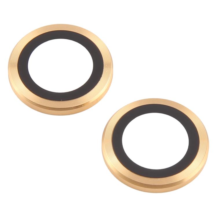 Cubierta de Cámara Trasera Película de Lente de Vidrio Templado 9H para iPhone 15 Plus 15 14 Plus 14 (Dorado)