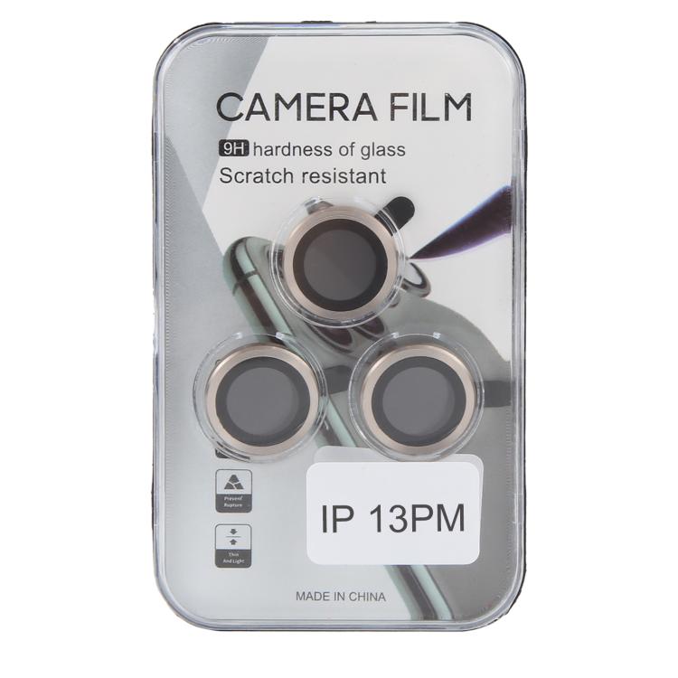 Cubierta de Cámara Trasera Película de Lente de Vidrio Templado 9H para iPhone 13 Pro Max y 13 Pro (Plateada)