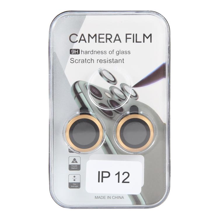 Película de Lente de Vidrio Templado 9H para Cubierta de Cámara Trasera iPhone 12 (Dorado)