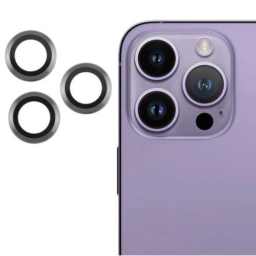 Cubierta de Cámara Trasera + Película Lente Vidrio Templado 9H para iPhone 14 Pro Max 14 Pro (Titanio)