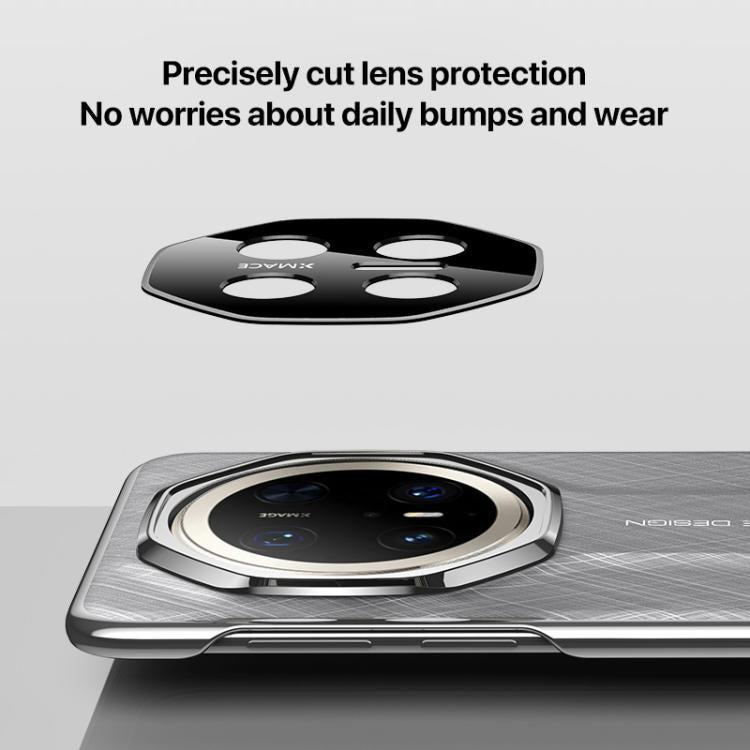 Funda para Teléfono Huawei Mate 60 Diseño Imitación Cuero Liso Pintura PC (Gris)