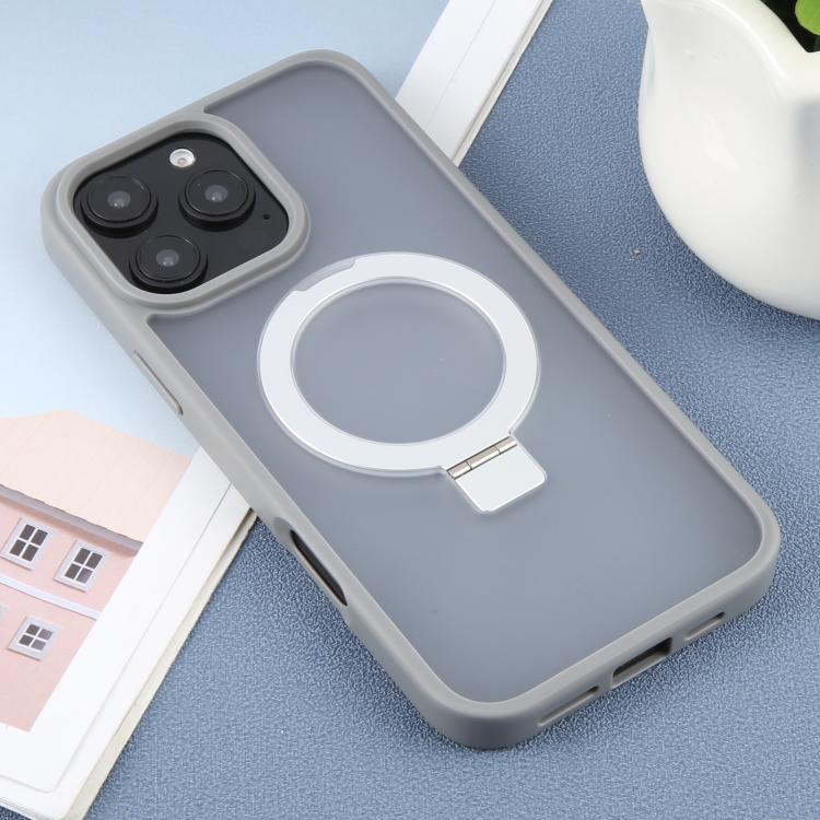 Funda para Teléfono Dfans Design con Soporte Magnético Magsafe para iPhone 16 Pro Max (Gris)