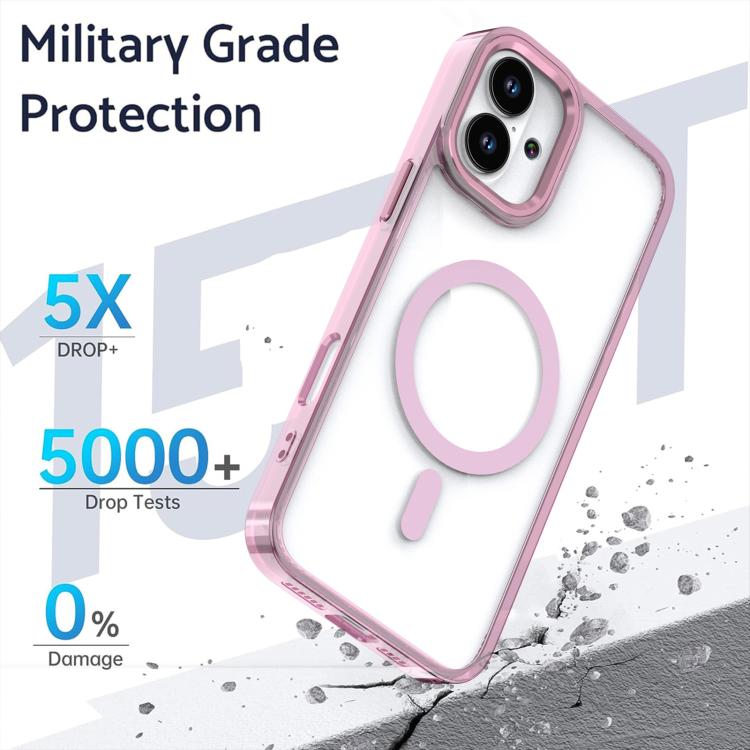 For iPhone 16 MagSafe Magnetic Clear Phone Case(Purple)