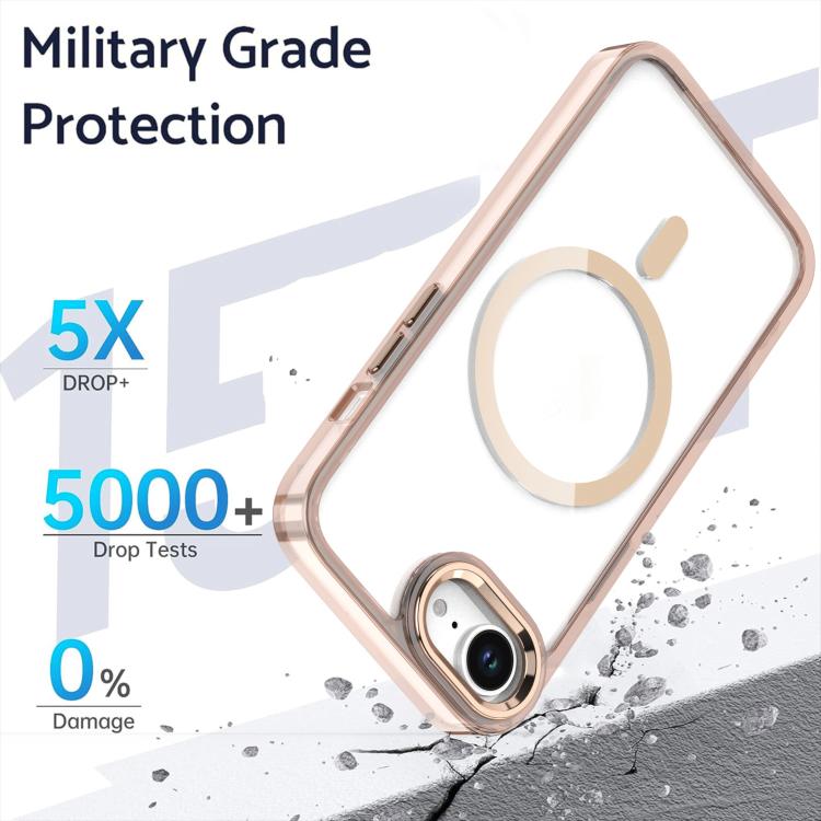 For iPhone 16e MagSafe Magnetic Clear Phone Case(Black)