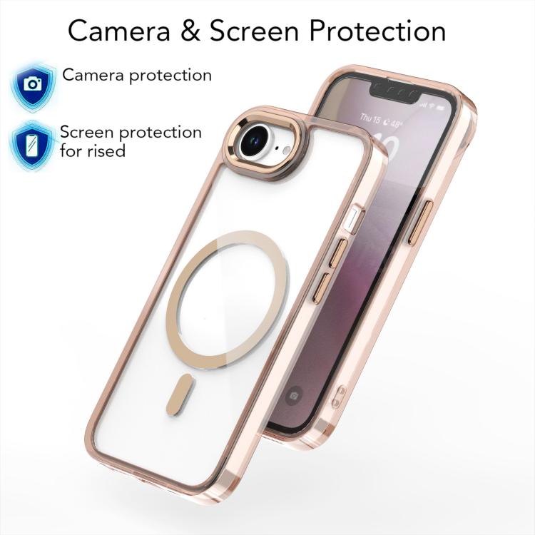 Funda magnética transparente MagSafe para iPhone 16e (dorada)