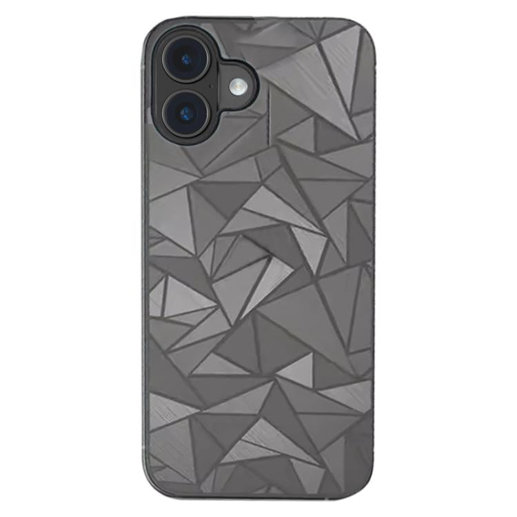 Película Trasera Esmerilada con Patrón de Rombos para iPhone 16 (Plateada)