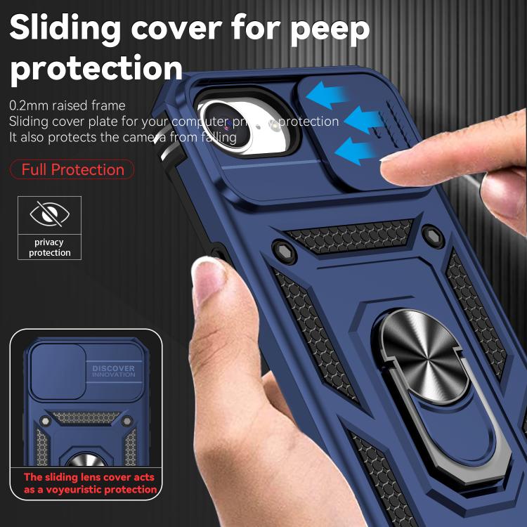 Funda para Teléfono Camshield iPhone 16E Soporte Deslizante (Azul)