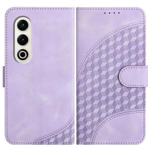 Funda de Cuero con Relieve Cabeza de Elefante para Itel S25 con Cordón (Morado Claro)