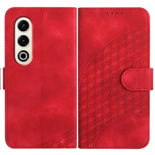 Funda de Cuero con Relieve Cabeza de Elefante para Itel S25 con Cordón (Rojo)