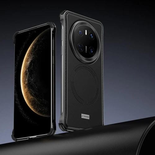 Funda de Cuero Magsafe para Huawei Mate 70 sin Marco de Metal (Negra)