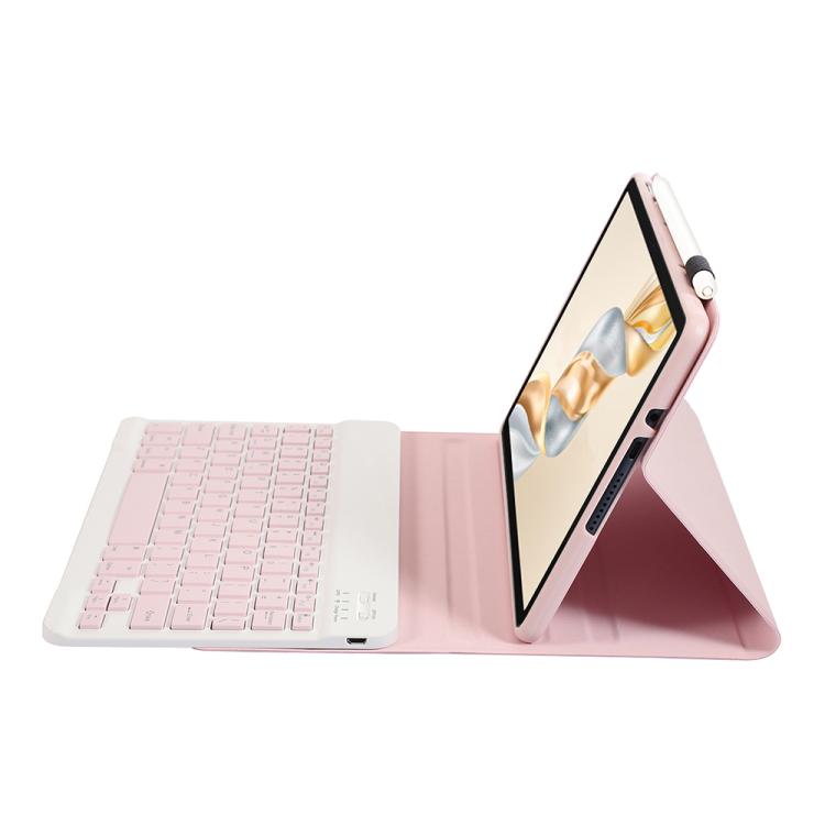 Funda de Cuero para Honor Pad X9 Pro 11.5 con Teclado Bluetooth Desmontable (Rosa y Blanco)