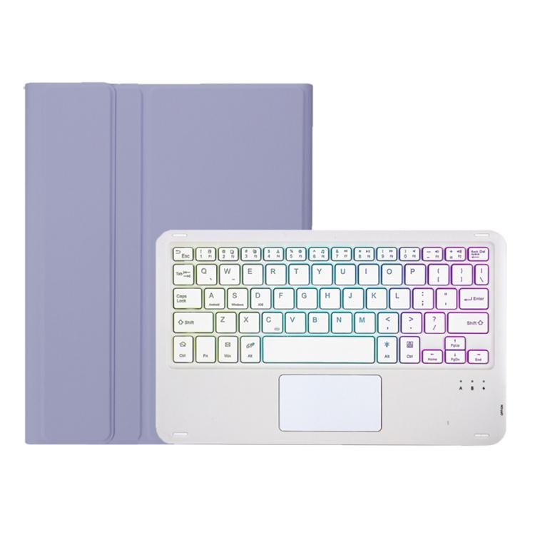 Funda de Cuero para Honor Pad X9 Pro 11.5 con Teclado Bluetooth, Retroiluminación y Panel Táctil (Blanco Lavanda)