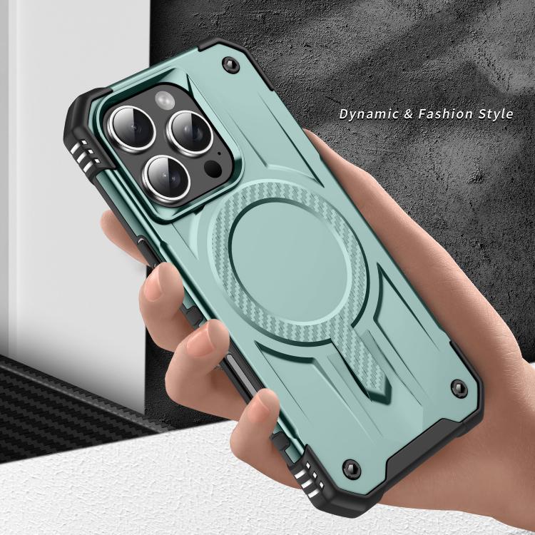 Funda híbrida TPU y PC Straship Magsafe para iPhone 16 Pro Max (Verde Medianoche)