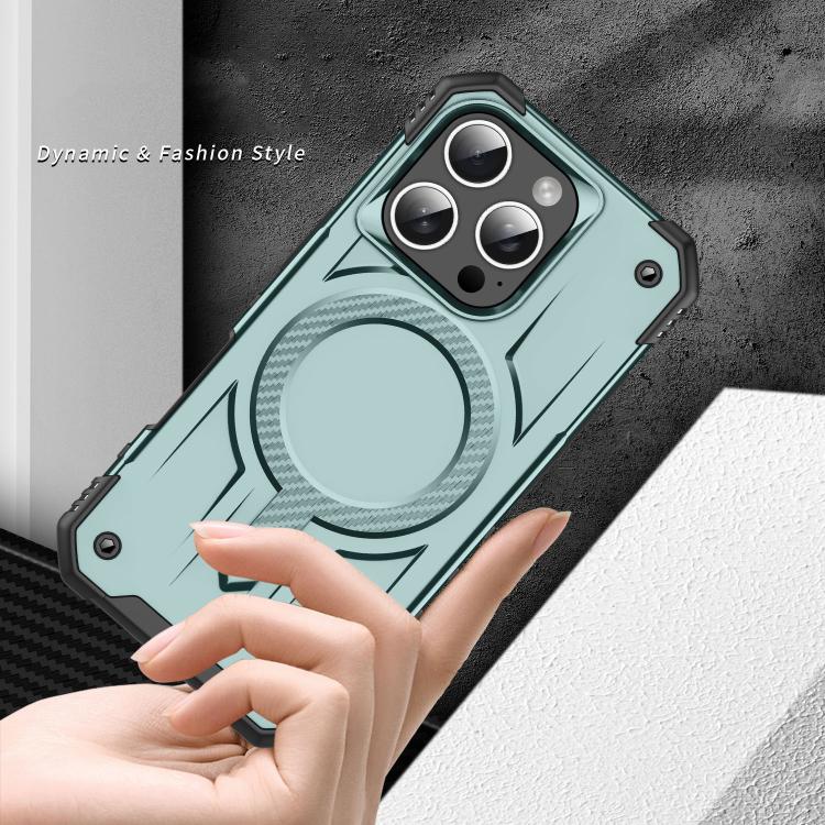 Funda híbrida TPU y PC Straship Magsafe para iPhone 16 Pro Max (Verde Medianoche)