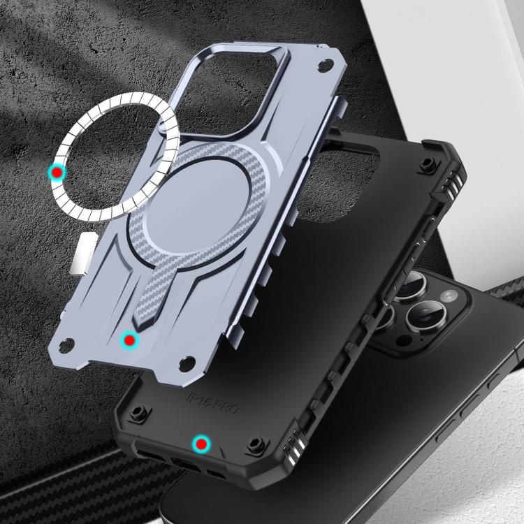 Funda híbrida TPU y PC Straship Magsafe para iPhone 16 Pro (Gris)