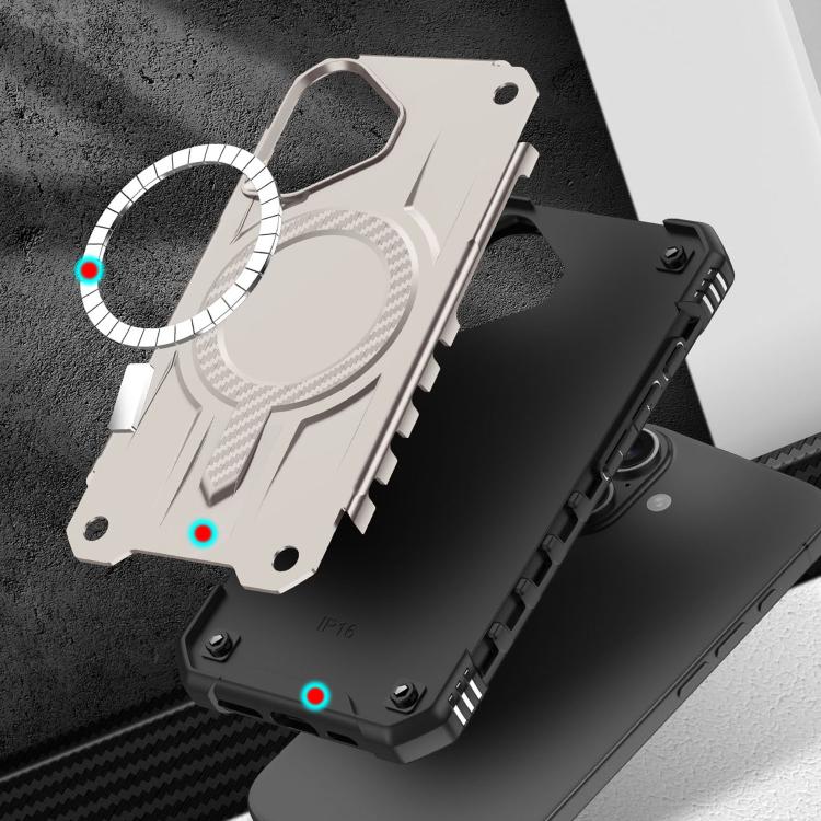 Funda híbrida TPU y PC Straship Magsafe para iPhone 16 (Dorada)