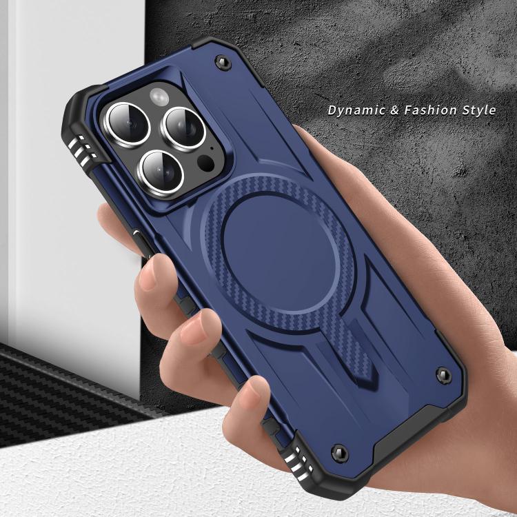 Funda híbrida TPU y PC Straship Magsafe para iPhone 15 Pro (Azul)