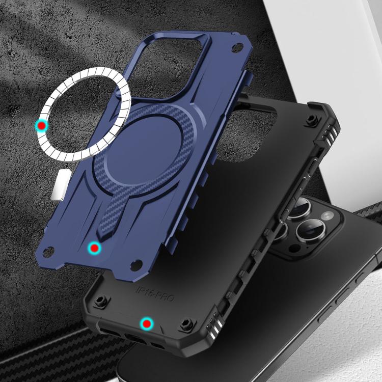 Funda híbrida TPU y PC Straship Magsafe para iPhone 15 Pro (Azul)