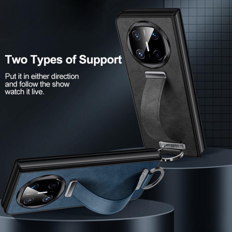 Funda para Teléfono Sulada PC Hybrid Leather Texture Skin Feel a Prueba de Golpes para Huawei Mate X6 (Azul)