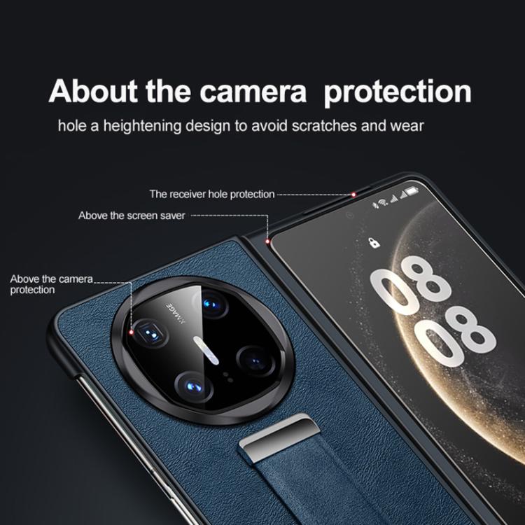 Funda Híbrida de Piel para Huawei Mate X6 Sulada con Textura y Protección Antigolpes (Rojo)