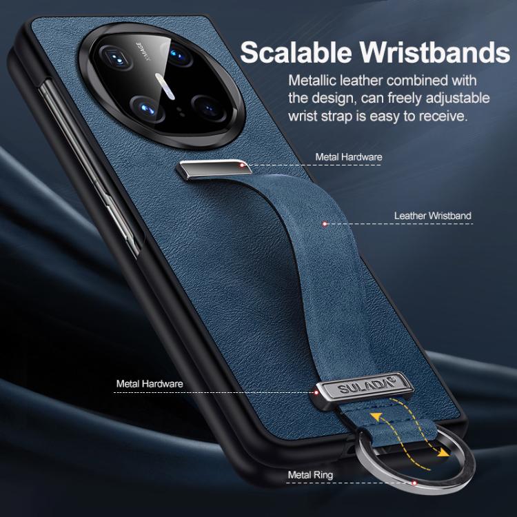 Funda para Teléfono Huawei Mate X6 Textura Cuero Híbrido Sulada a Prueba de Golpes (Verde)