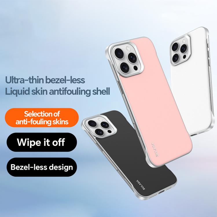Funda para iPhone 15 Pro Sulada Skin Feel Cuero Líquido a Prueba de Golpes (Blanca)