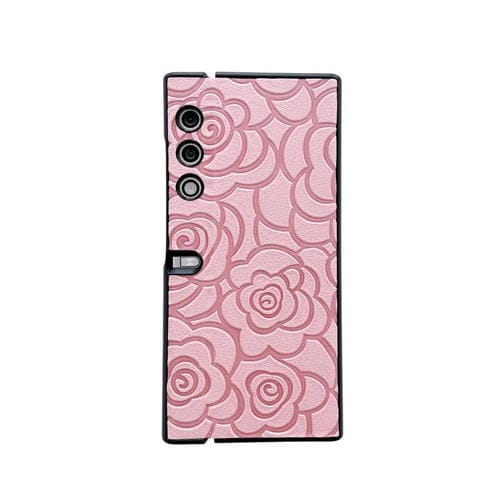 Funda Protectora con Estampado de Camelia y Monedero para Honor V (Rosa)